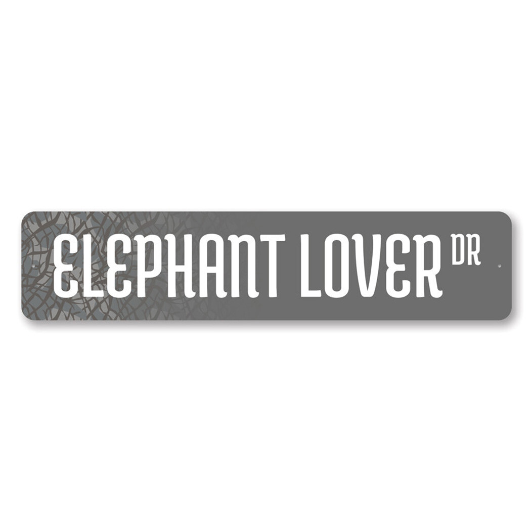 Elephant Lover Doctor Wildlife Animal Pattern Design Road Metal Street Sign