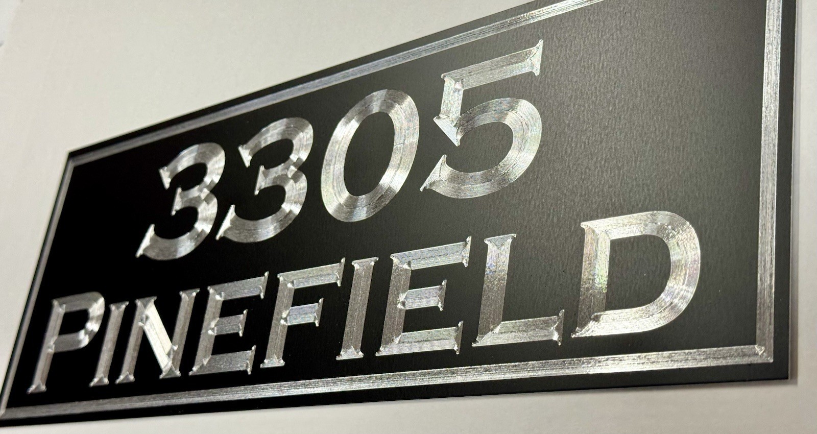 Reflective Engraved Custom House Number Street Address Metal 14×5 House Sign