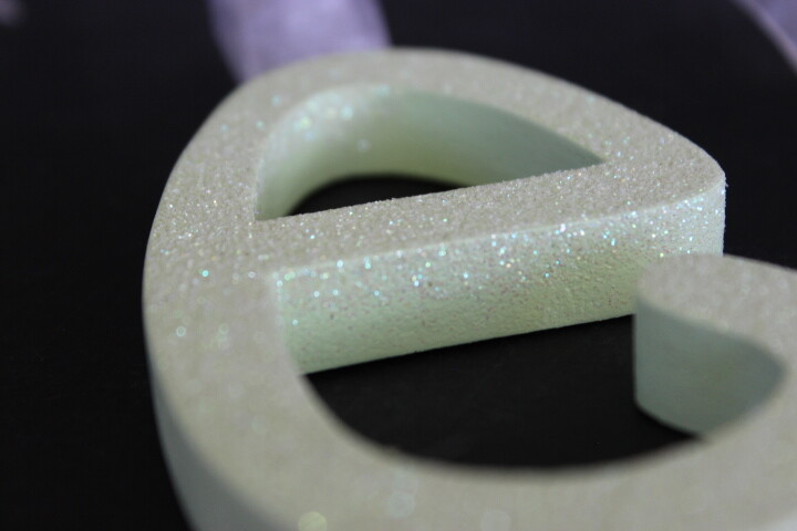 Sierra Yellow Light Green Blue Lavender Painted Wooden Letters with Sparkles