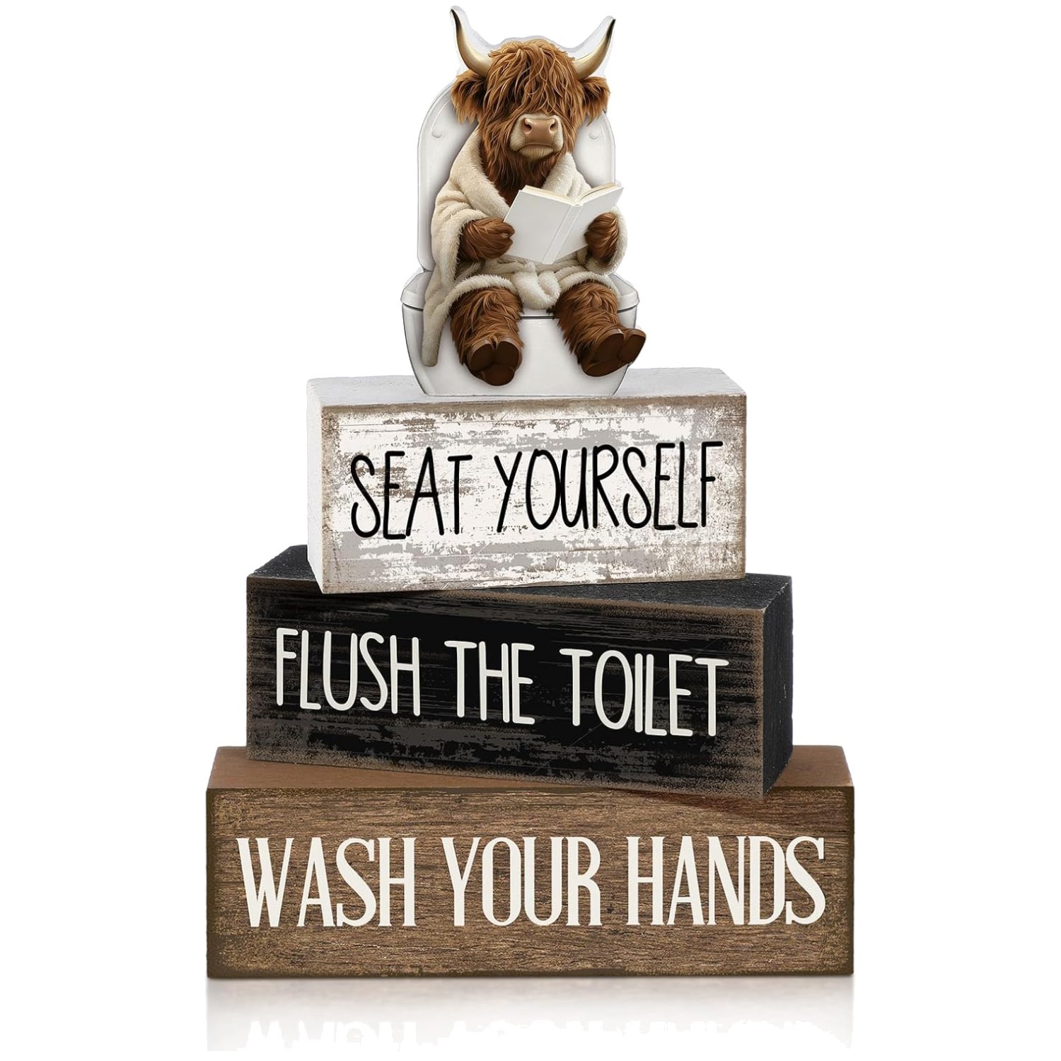 Funny Rustic Wooden Tiered Tray Signs