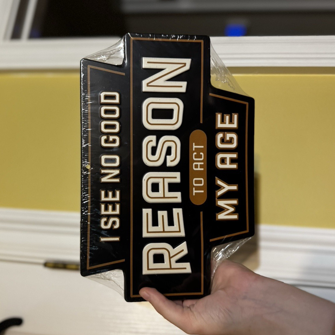 Open Road Quote Plaque “I See No Good Reason to Act My Age” 3D 12×9.5″