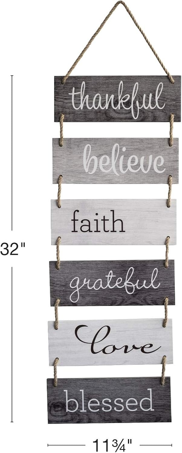 Multi-Colored Hanging Wood Plaque: Inspirational Rustic Decor – 32″ Long