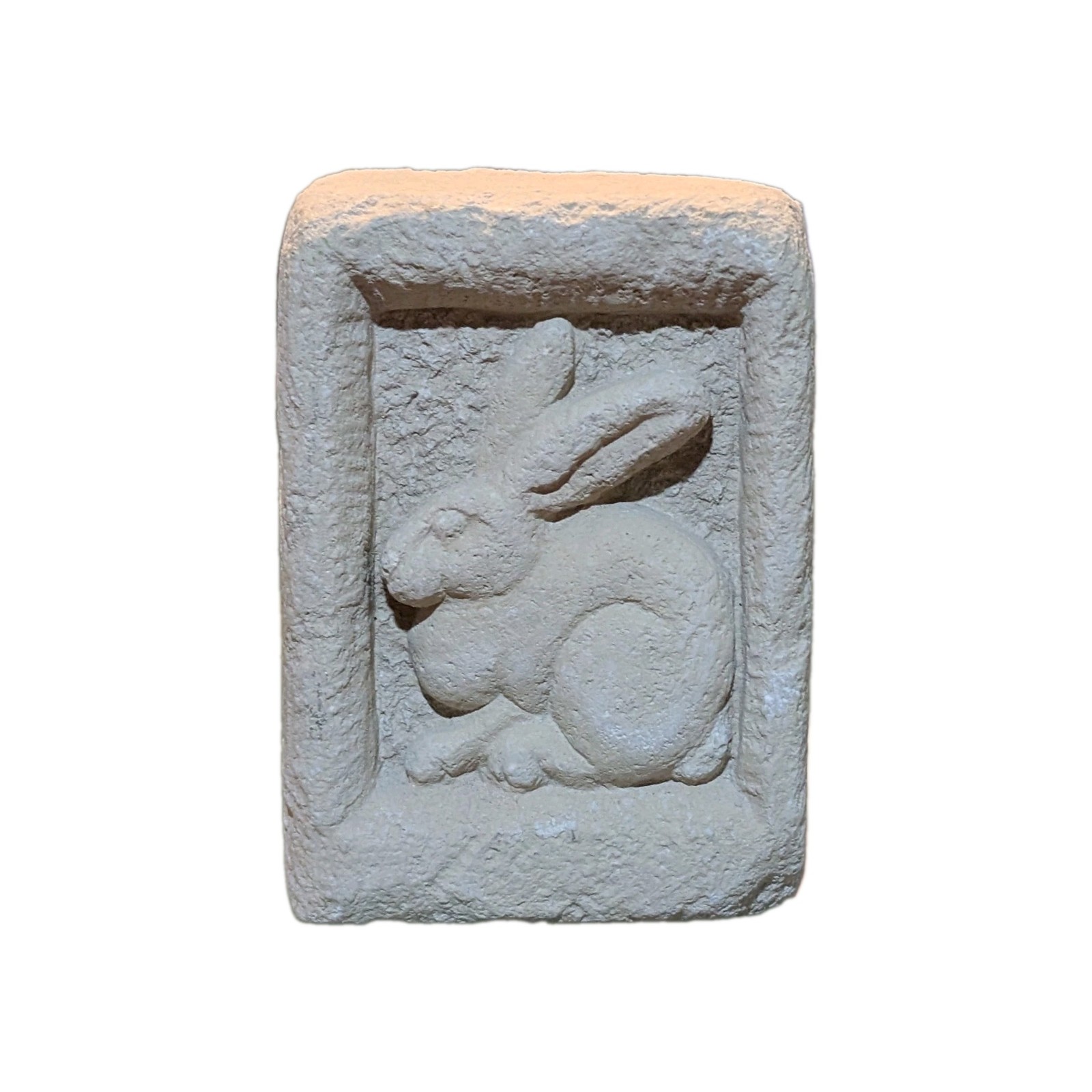 Vtg 1994 Carruth Studio Stone Bunny Rabbit Plaque Adorable Indoor Outdoor 3″x 2″