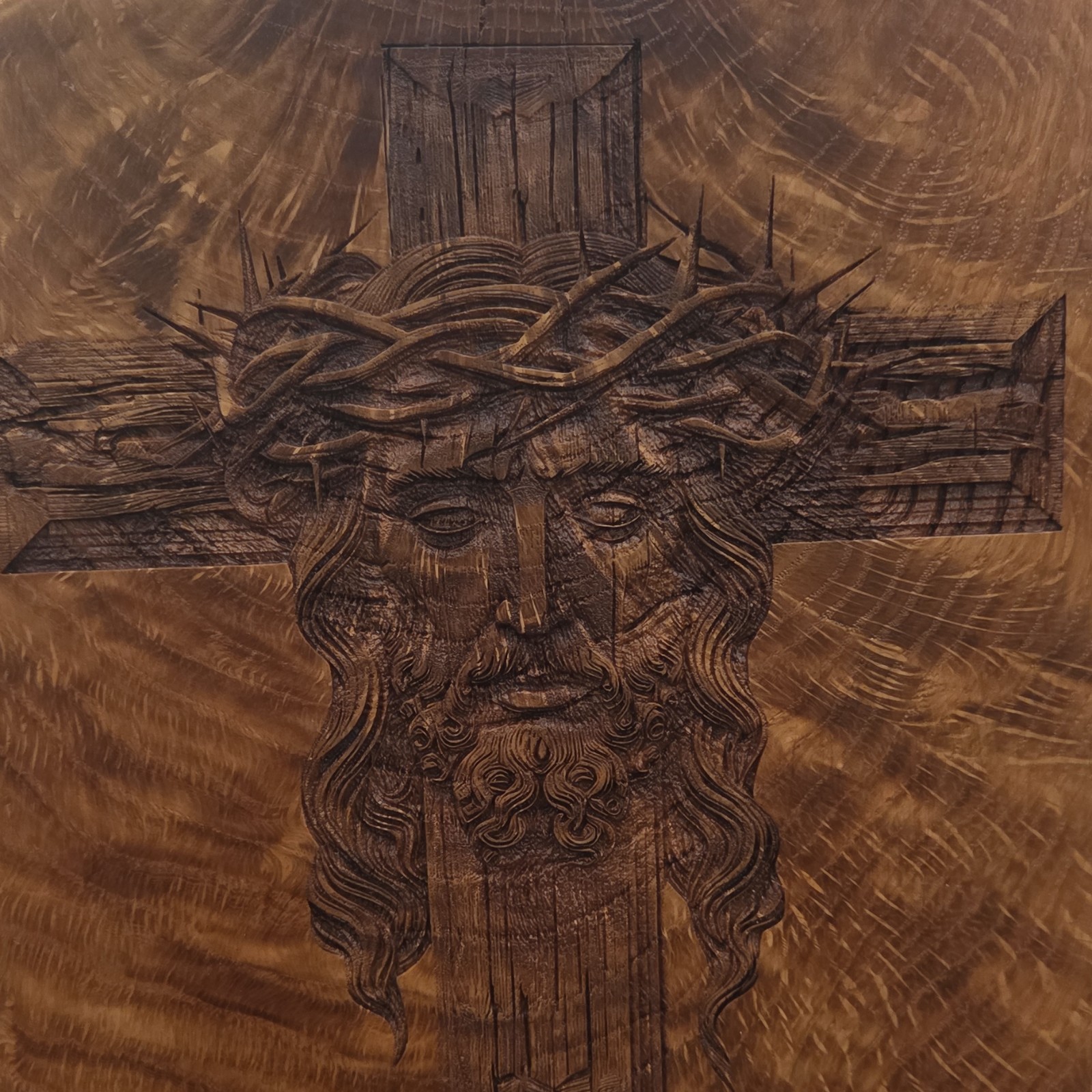 Rock Creek Laser Engraved Wood Plaque Jesus Cross Philippians 2:9-11 8×6