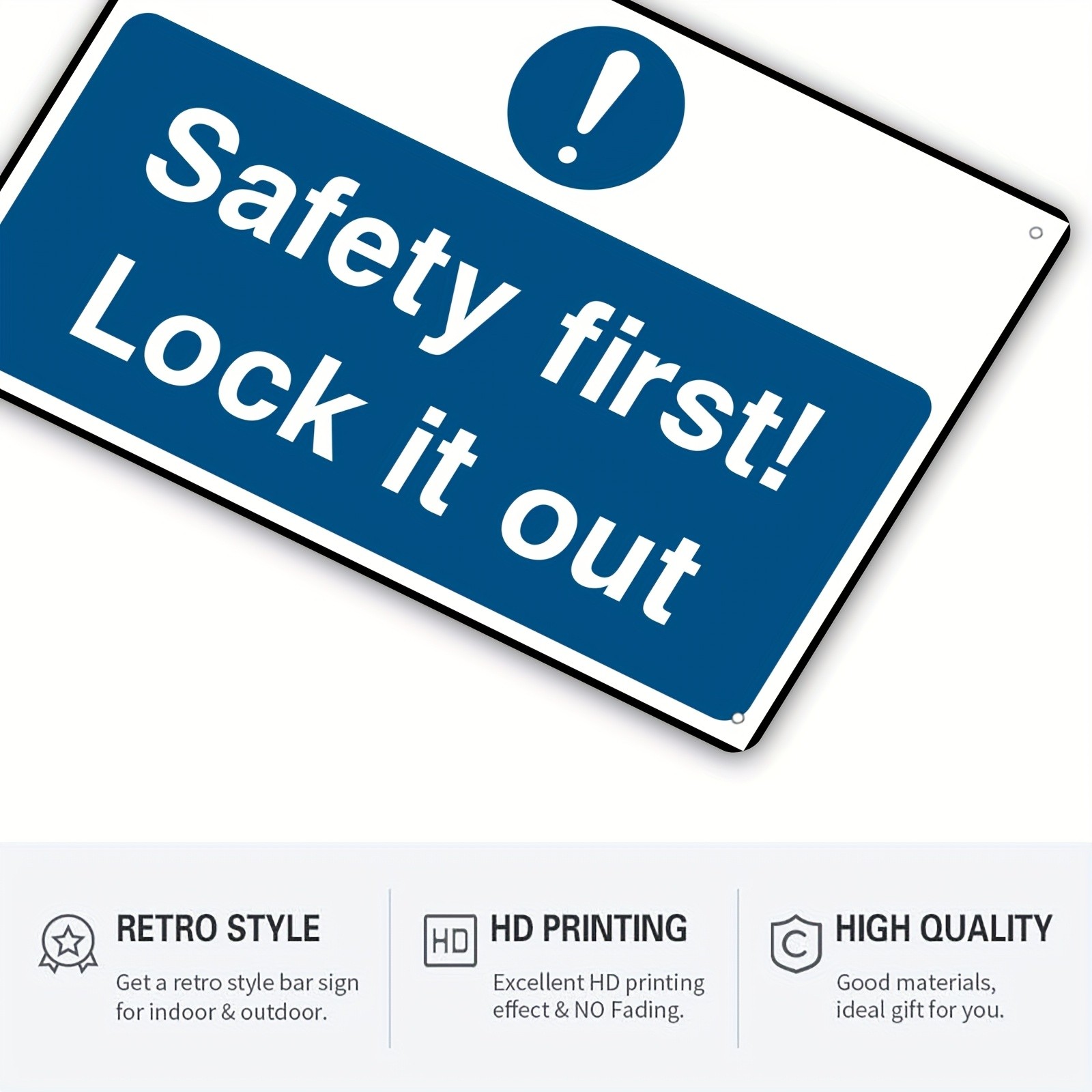 Tin Safety Sign 20x30cm 8x12in Lockout Message