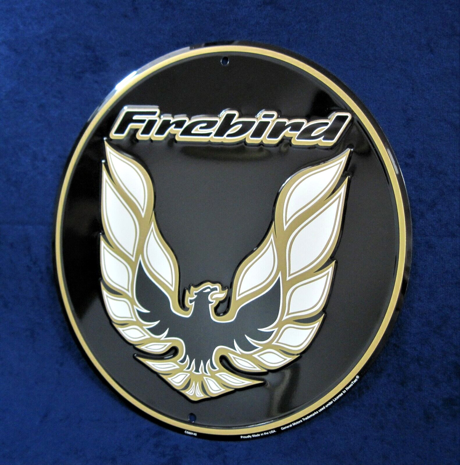 Pontiac FIREBIRD Trans Am -*US MADE*- Round Embossed Sign – Man Cave Garage Bar