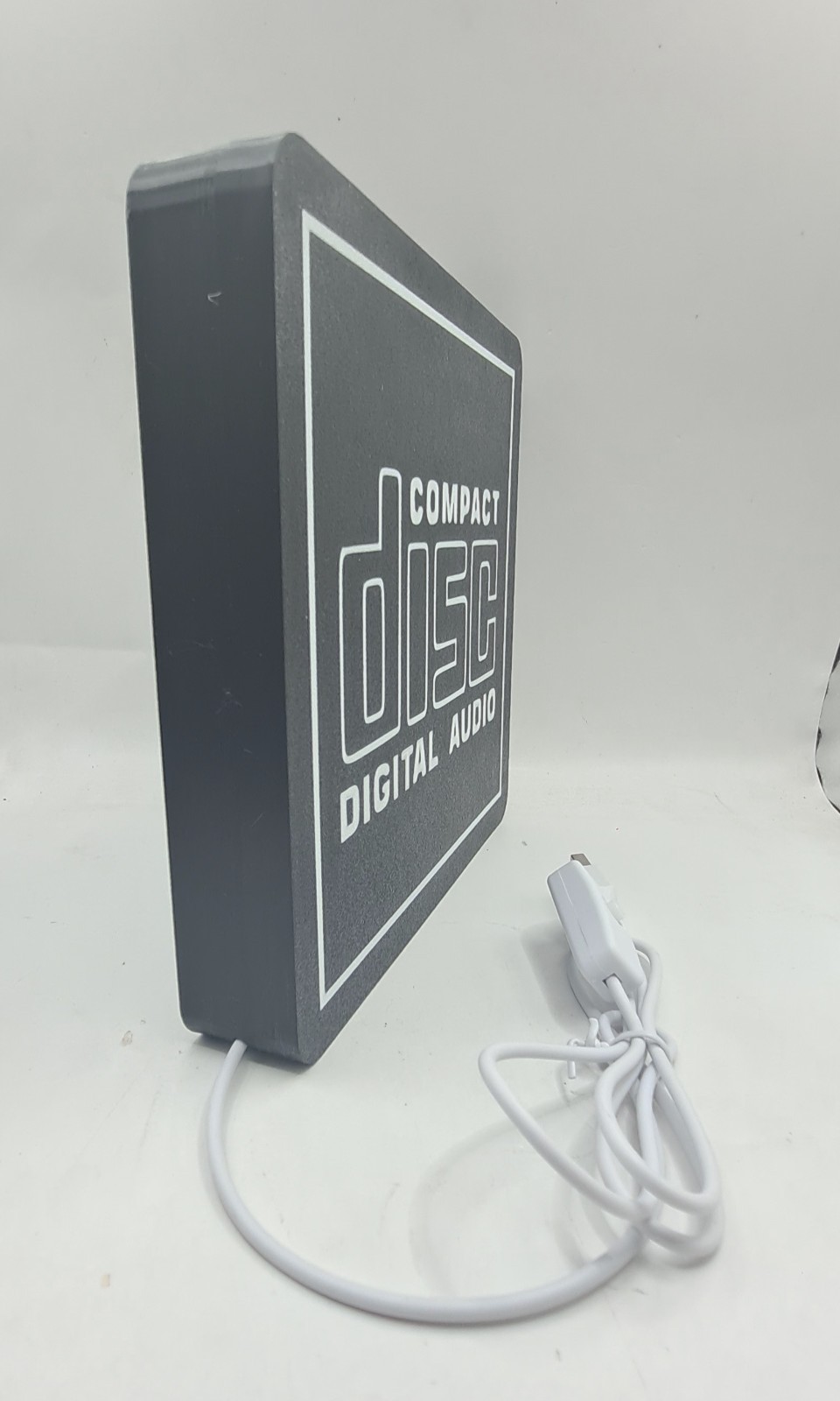 1980’s Compact Disk Logo Sign Desk Shelf Art Light Box