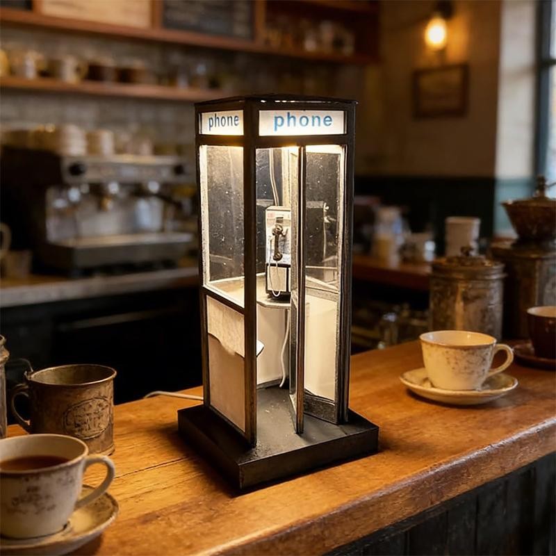 Retro Vintage Tall Phonebooth Lamp