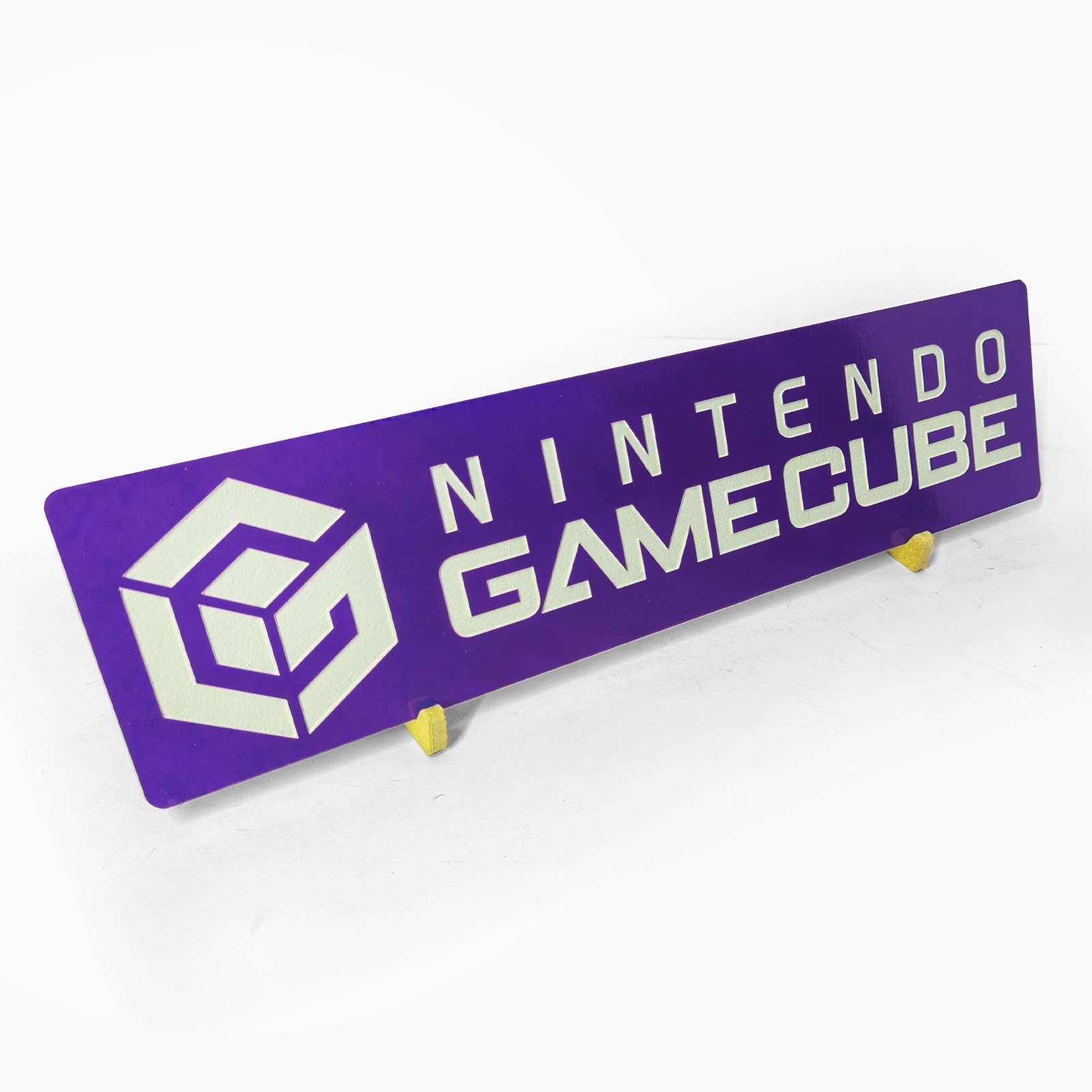 Large Engraved Nintendo Gamecube Logo Video Game Wall Art Collectable Sign