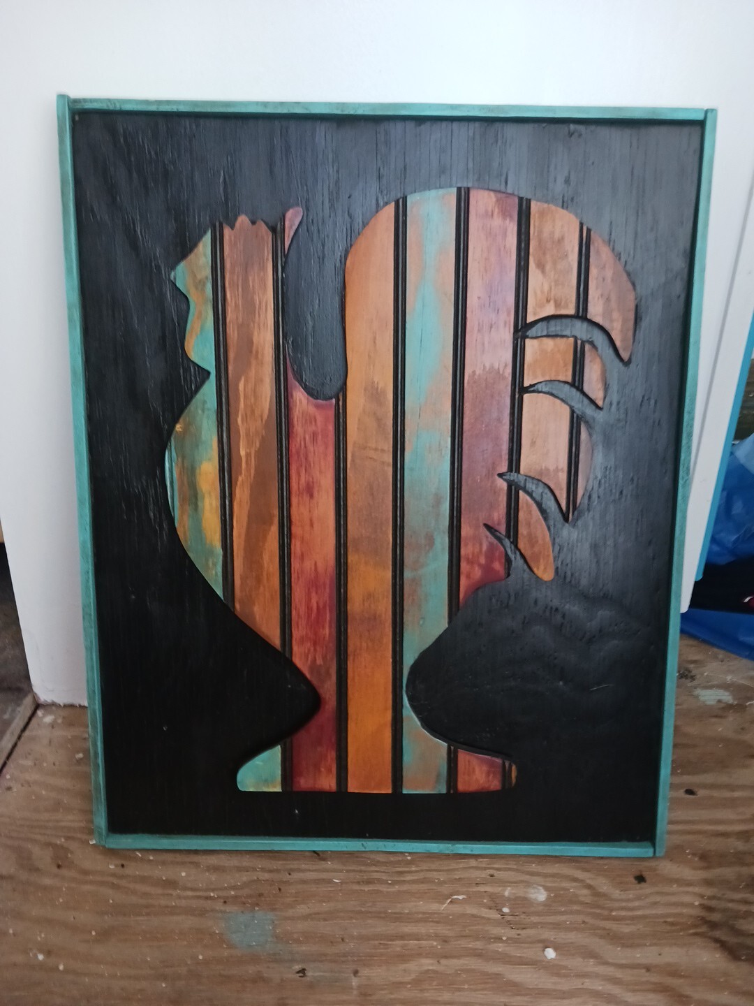 Wooden Rooster Wall Hanging Made By A Local (Unknown) Artist In Atlanta, Ga…