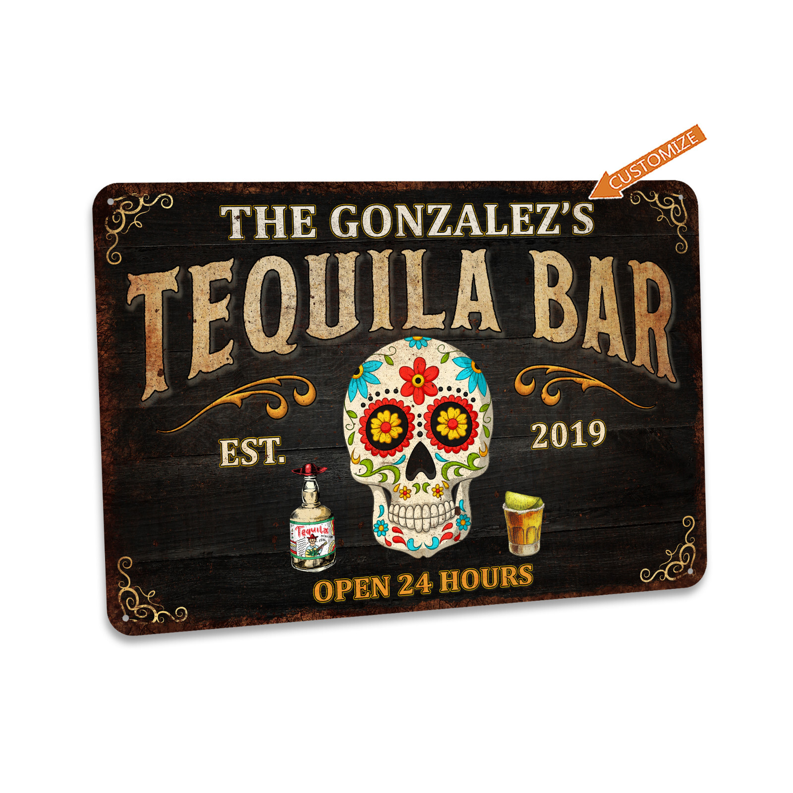 Custom Tequila Bar Sign Home Bar Decor Margarita Bar Metal Sign Pub 108122002174