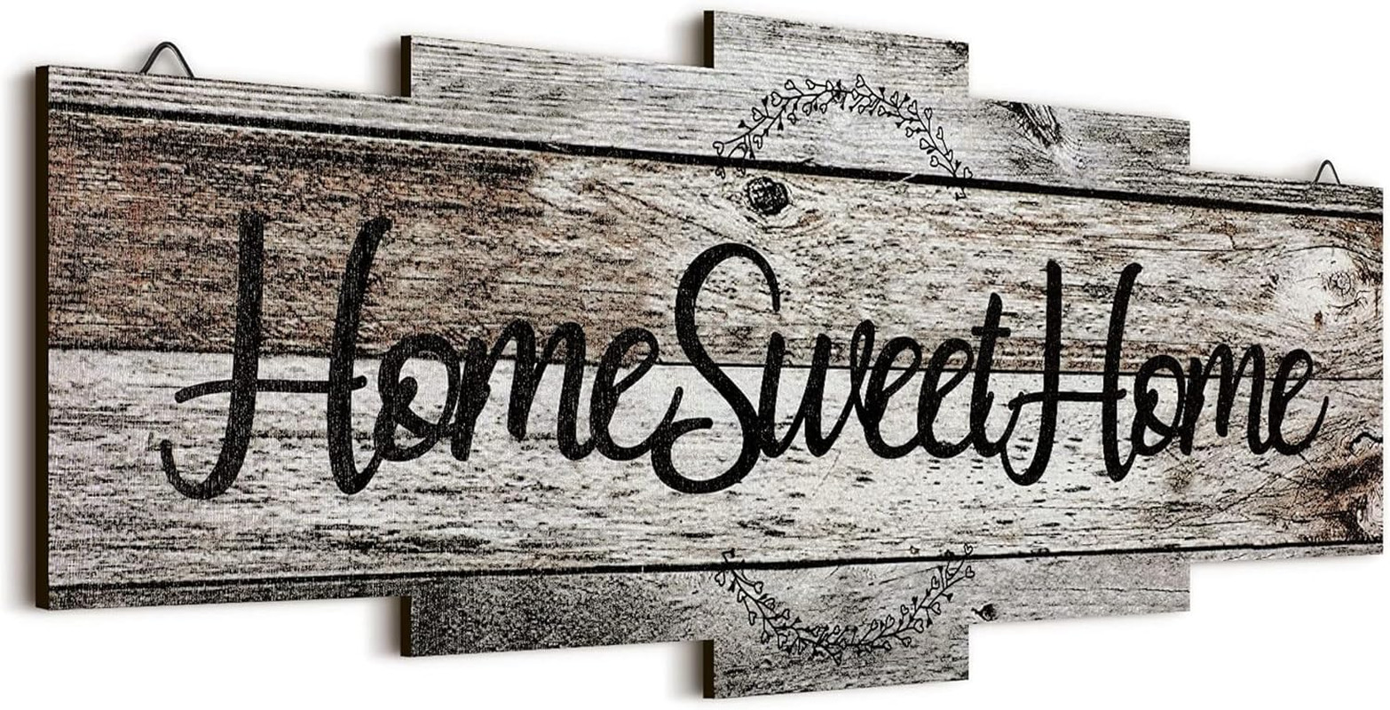 Home Sweet Home Sign, Rustic Wood Room Wall Decor, Farmhouse Plaque Wall Hanging