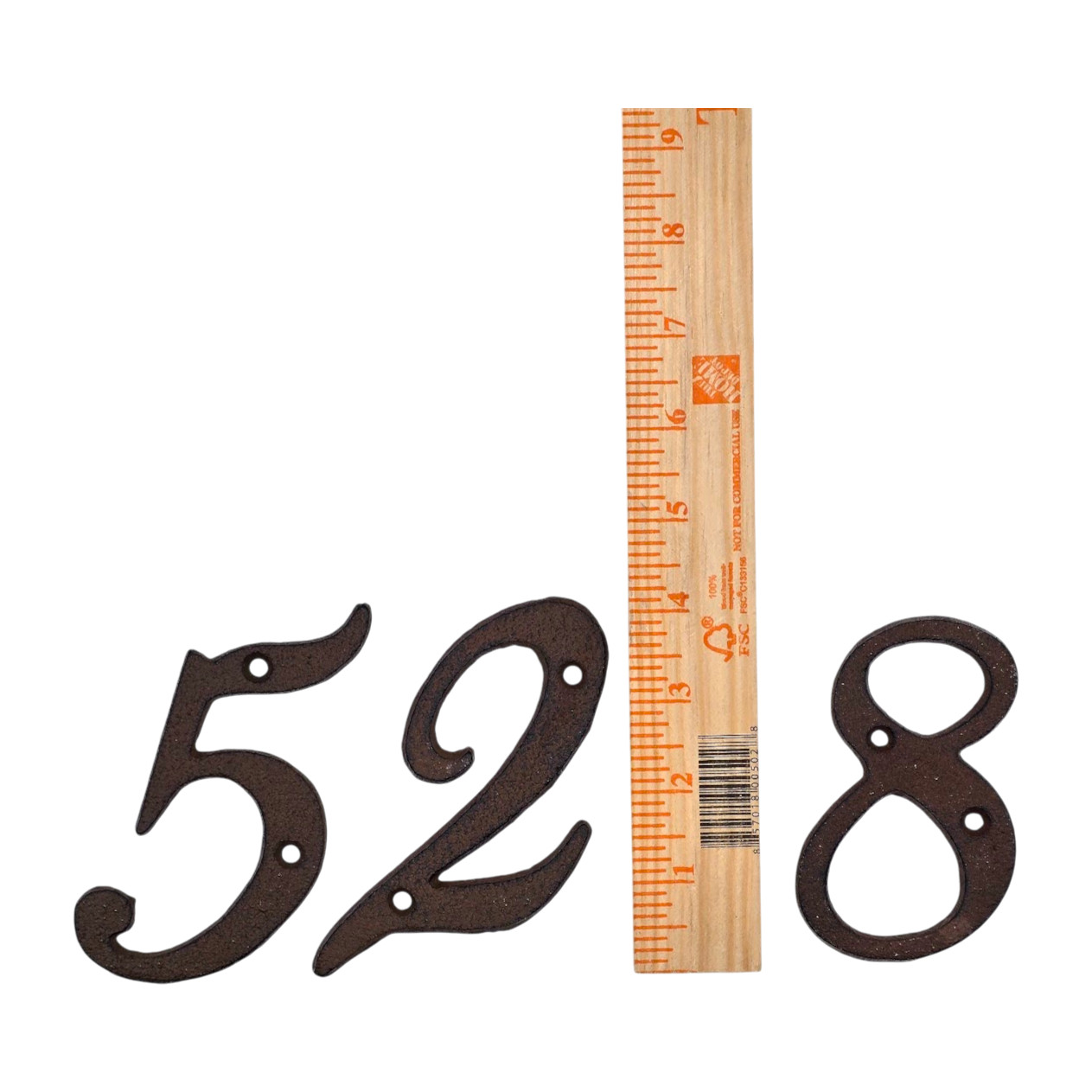 Rustic Brown Cast Iron Metal House Numbers 4 Inch Rustic Cast Iron Pick #’s 0-9