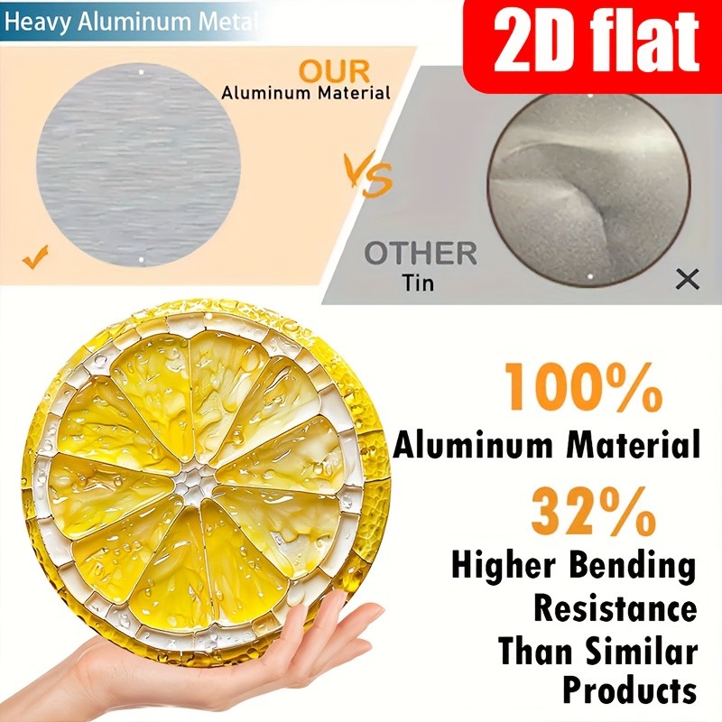 Tin Metal Signs Vintage Lemon Theme Round Aluminum Logo, 8×8 Inches – Signs