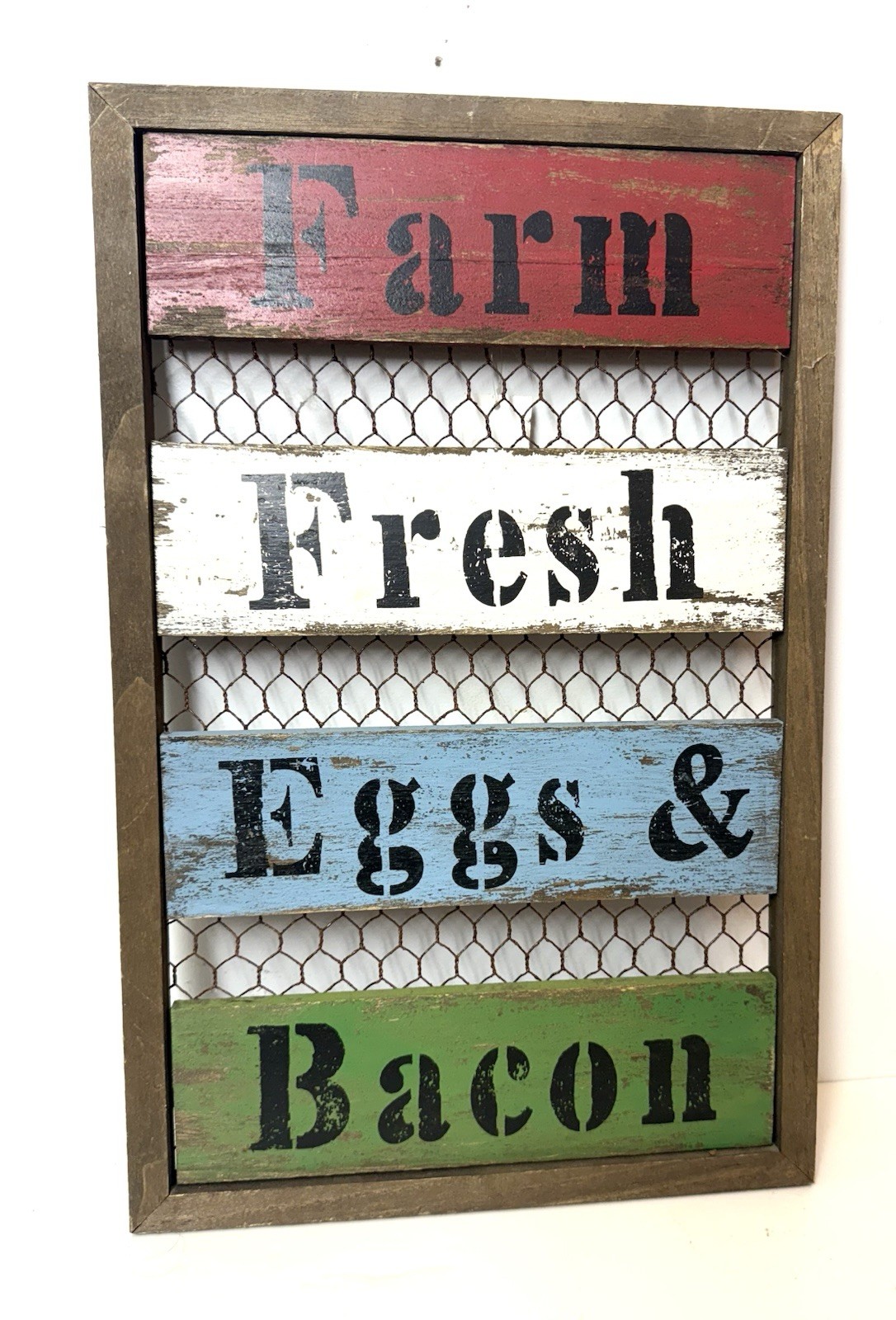 Farm Fresh Eggs & Bacon Wood & Metal Sign 18” Sunset Vista Home & Garden Decor