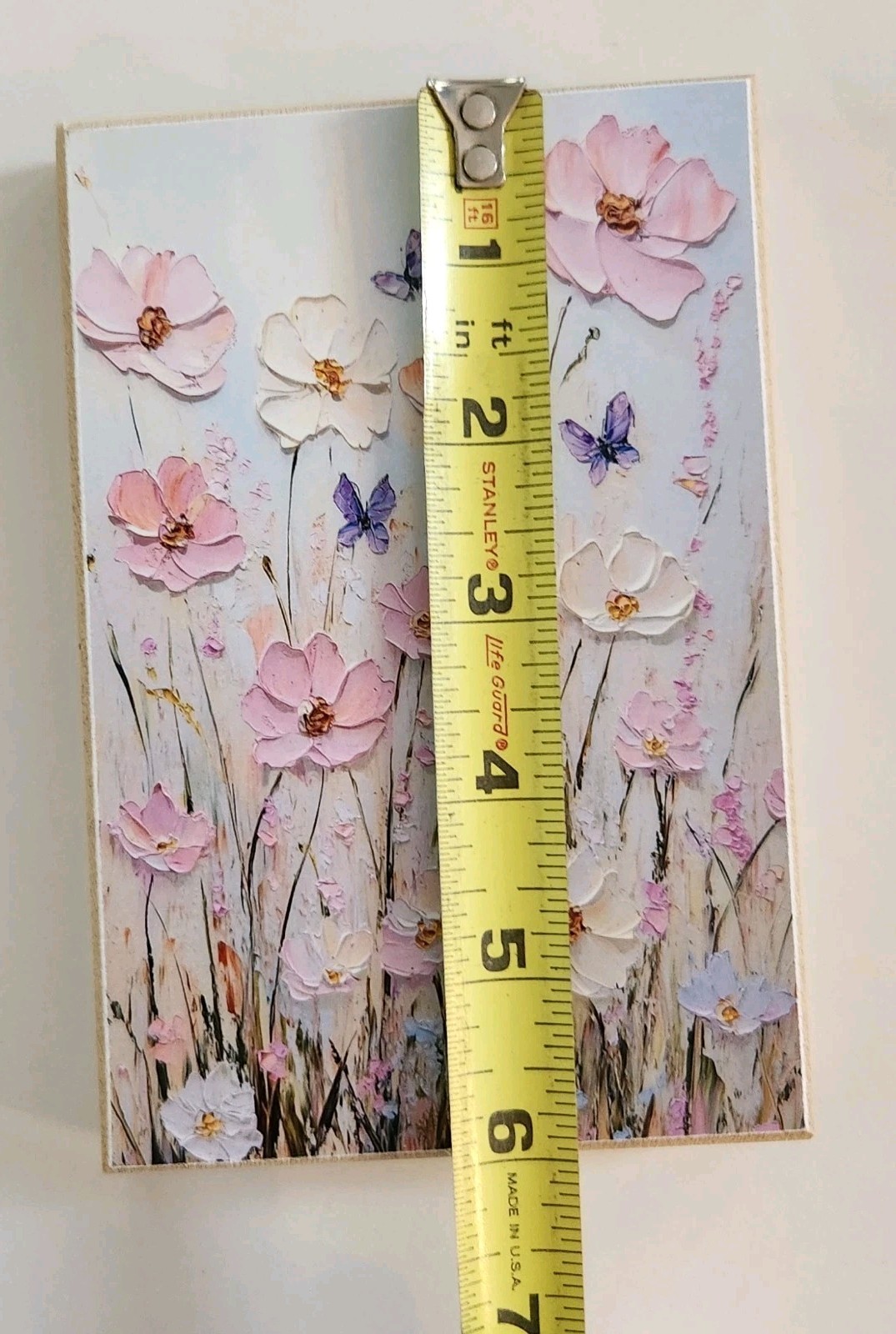 Floral Block Sign W/ BUTTERFLIES