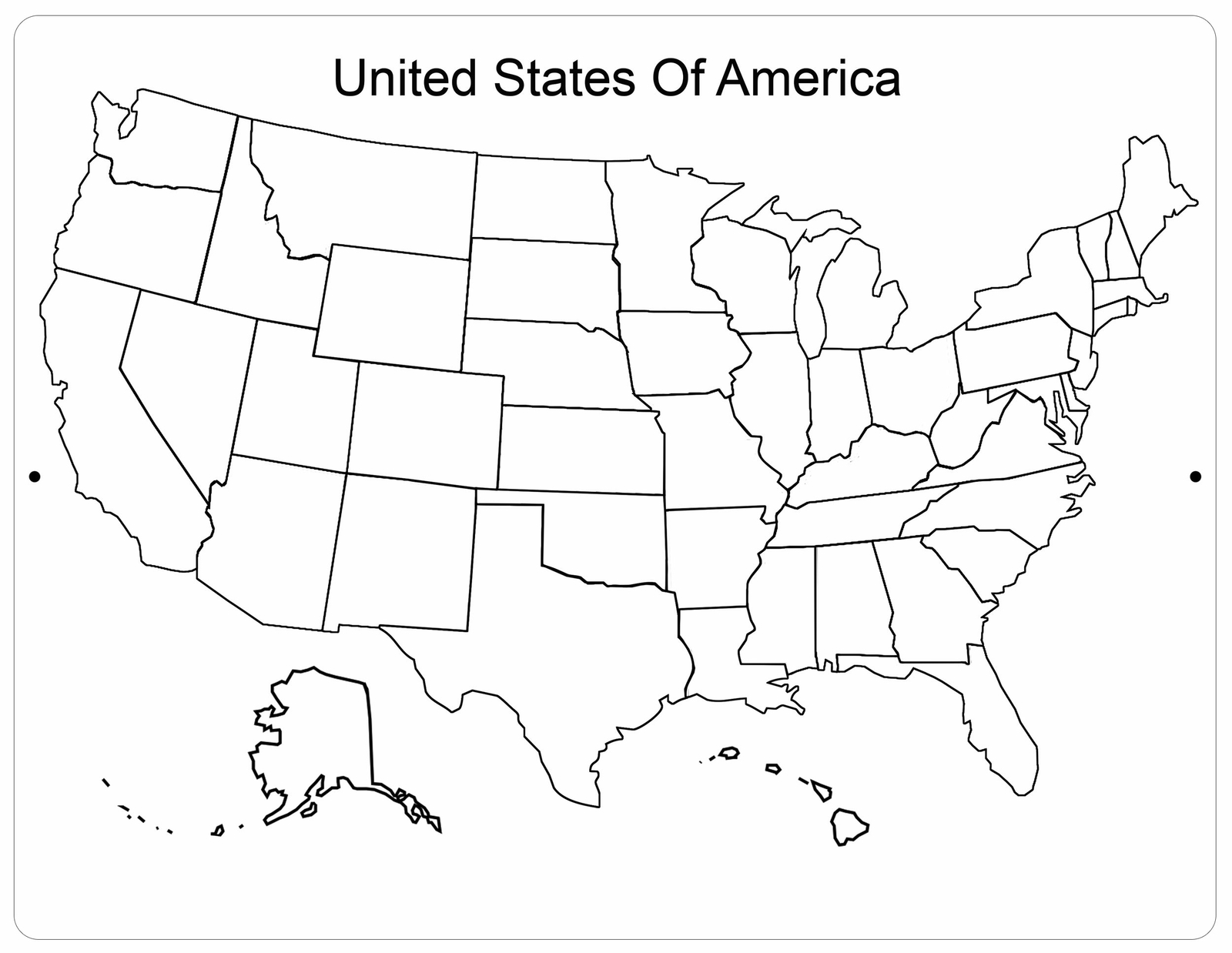 United States Map Sign USA Dry Erase Wall Plaque Kids Room Teachers Classroom