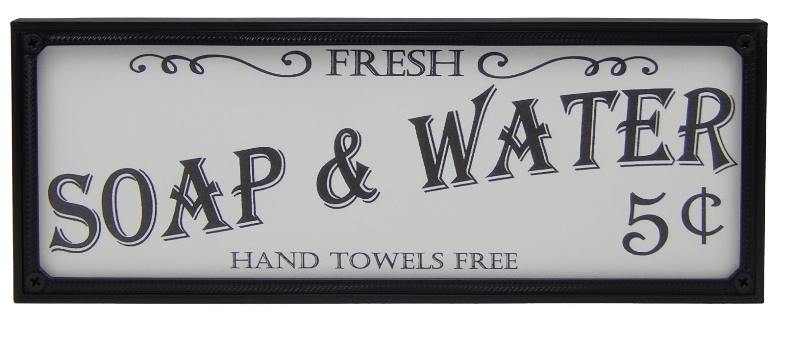 Soap and Water Bathroom Advertising Wall Art Sign Decor Vintage / Retro Look