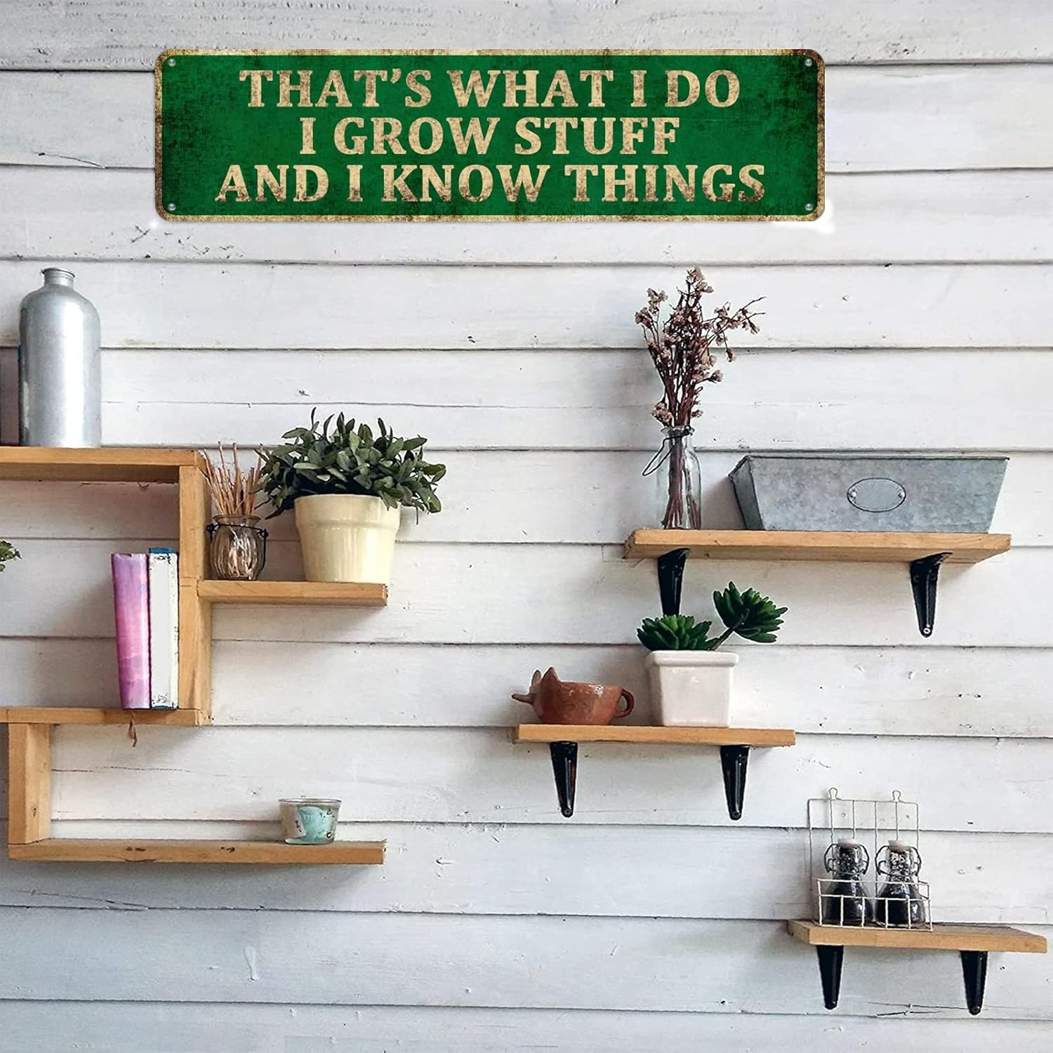 Funny Garden Decor Vintage Metal Tin Sign – Outdoor Funny Wall Decor -(4″ x 16″)
