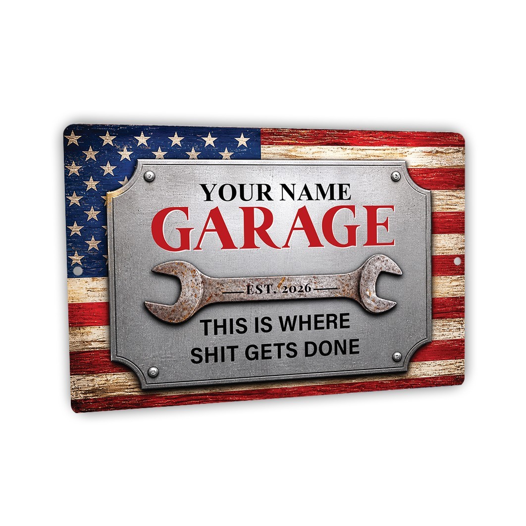 Personalized Garage Metal Sign Man Cave Custom Decor Gift