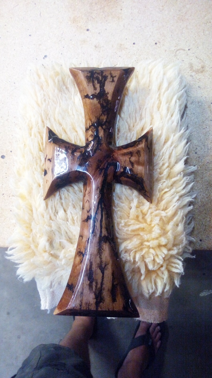Custom Handmade very nice Cross That Was Fractul Burnt Giving It A Very Good…