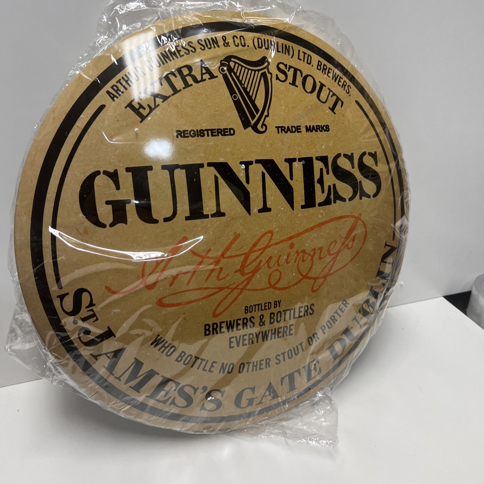 Guinness Extra Stout 15.75” Dome Metal Sign Wall Decor Bar ,ManCave, Dorm,office