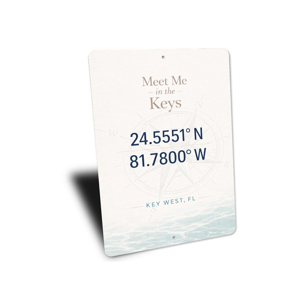 Meet Me In The Keys Key West Florida Coordinates Sign