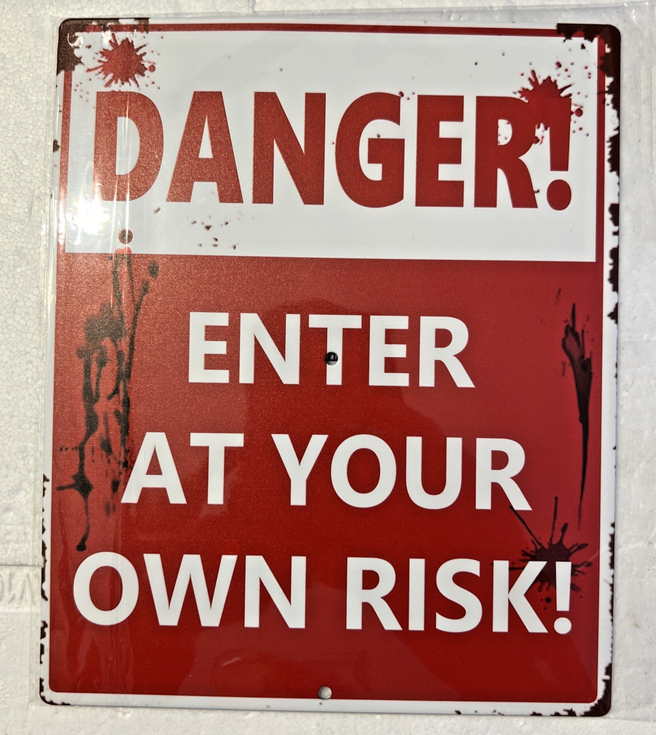 Sign – DANGER! Enter at your Own Risk – Red – Bloody – Brand New 7×9 Inches B