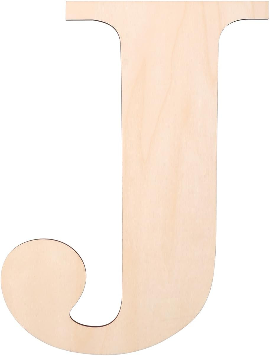 12 Inch Wooden Letter, Smooth Surface Wood Letters for Wall Decor, 1/5 INCH Blan
