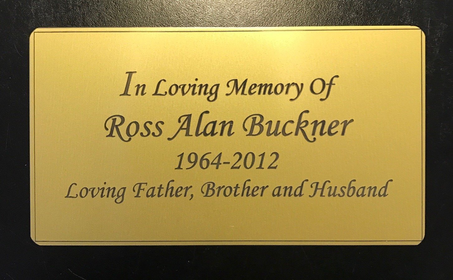 4-1/2 X 2-1/2 In Gold and Black Name Plate Rounded Corners and Free Engraving
