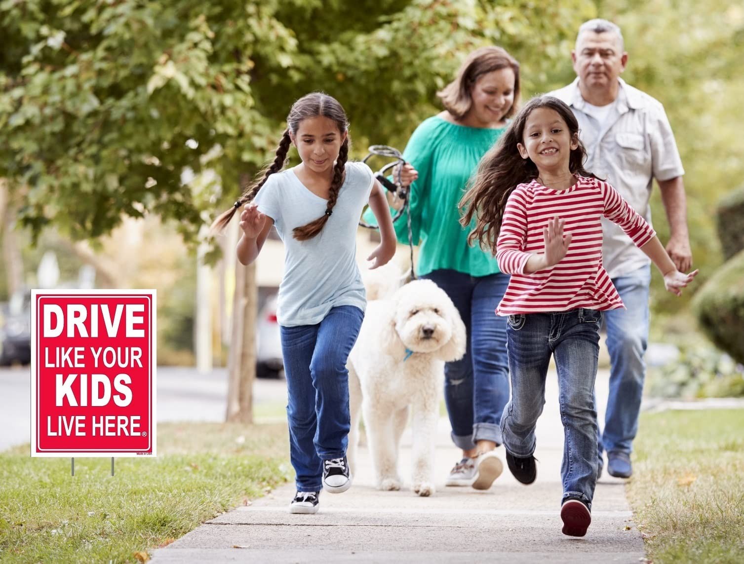 Drive Like Your Kids Live Here Yard Sign 2 Pack Double Sided 12×18 Slow Down