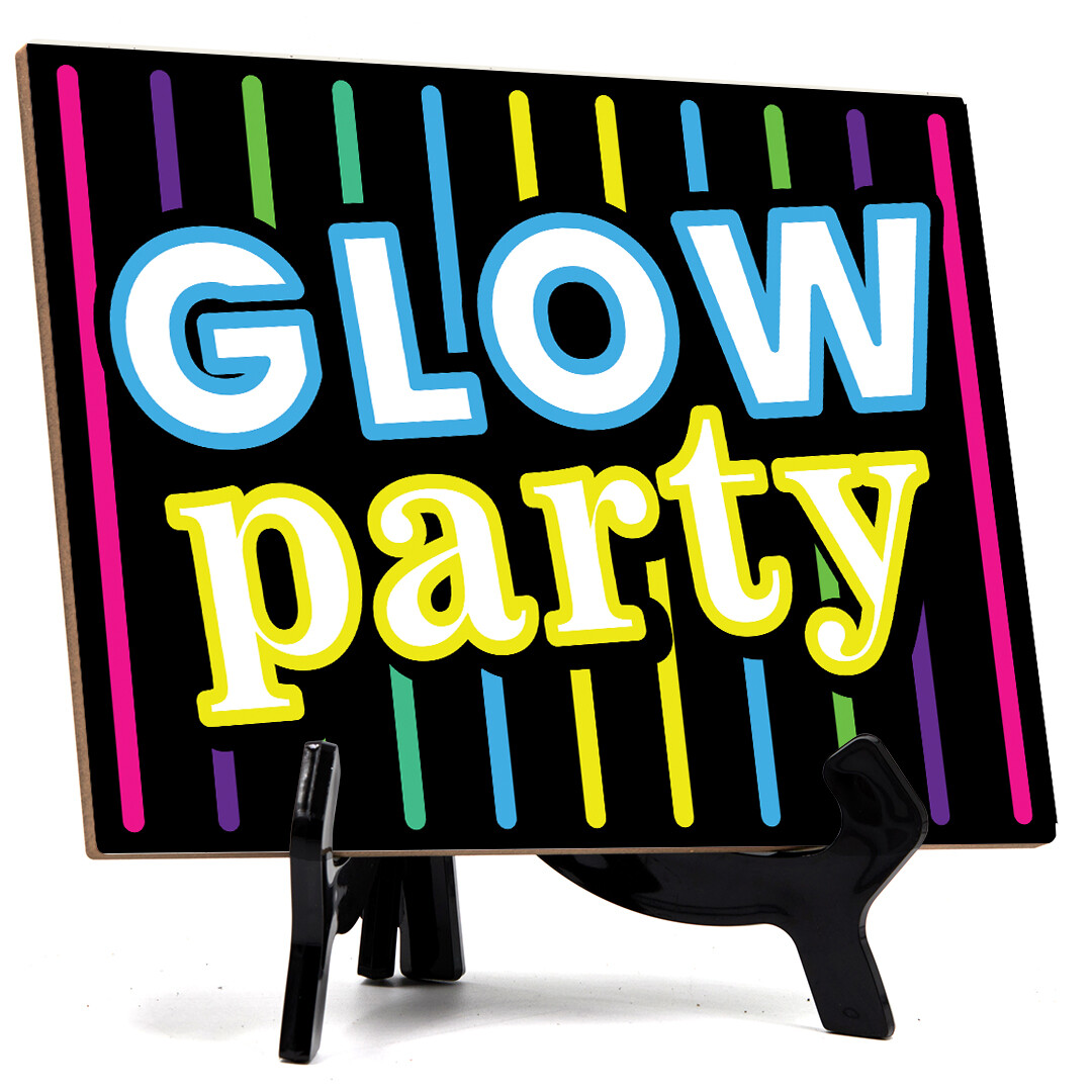 Signs ByLITA Glow Party Table Sign with Acrylic Stand (6×8“)