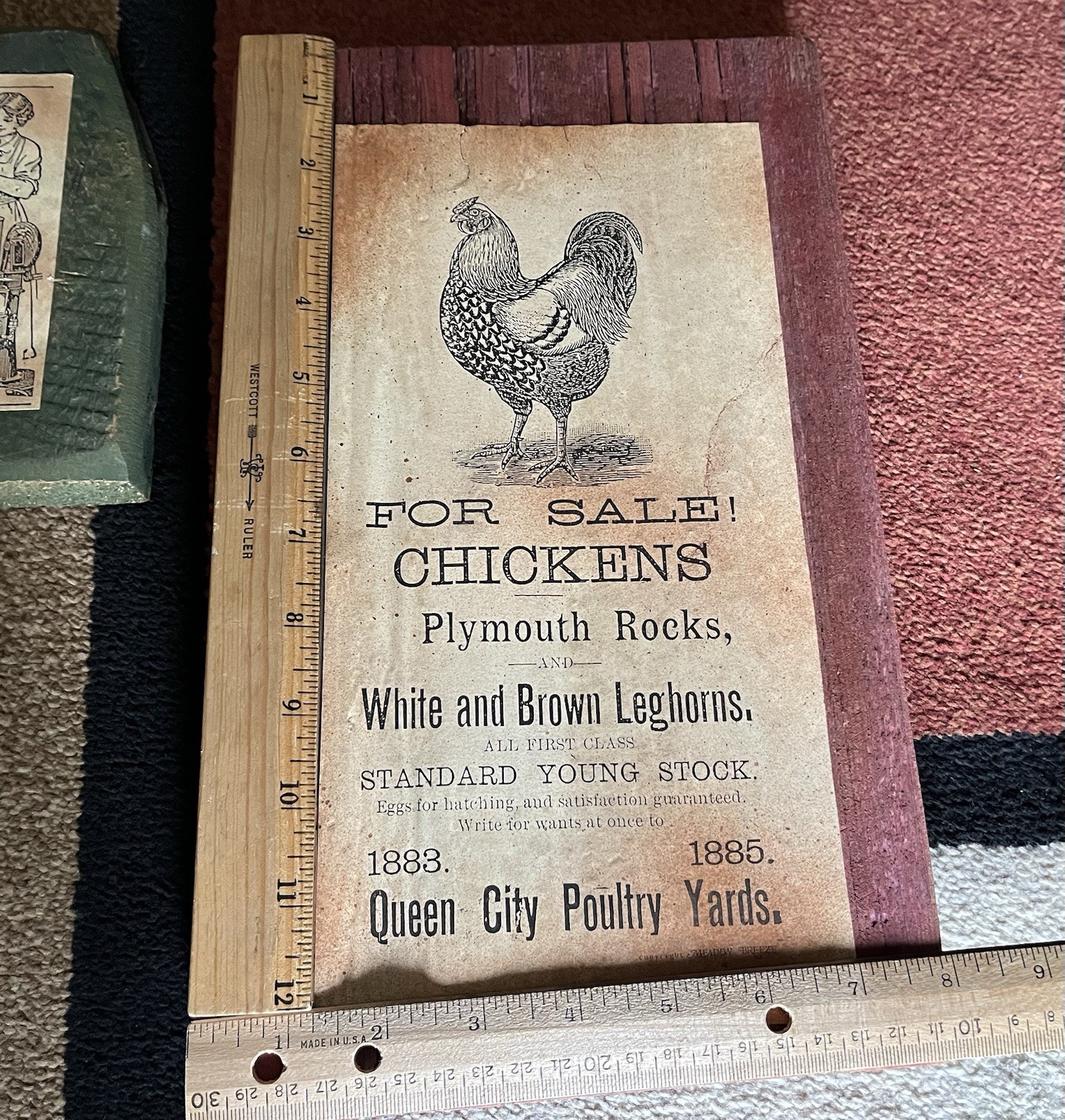 Vintage Barn Wood Signs 4 Piece Set Buckeye Cultivator Queen City Poultry Farm