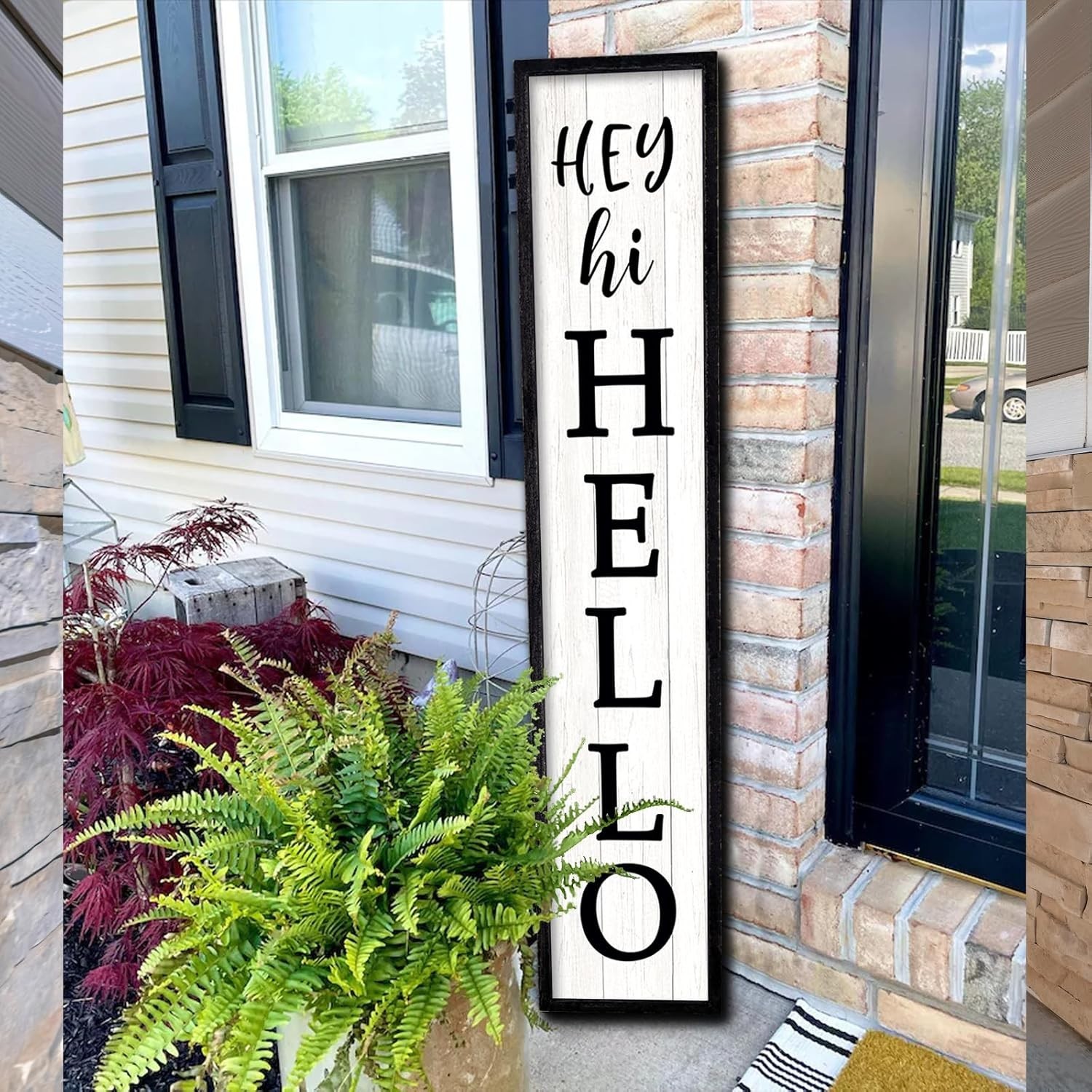 Unique 45″ Outdoor Welcome Sign – Beautiful Wooden Decoration for Front Porches