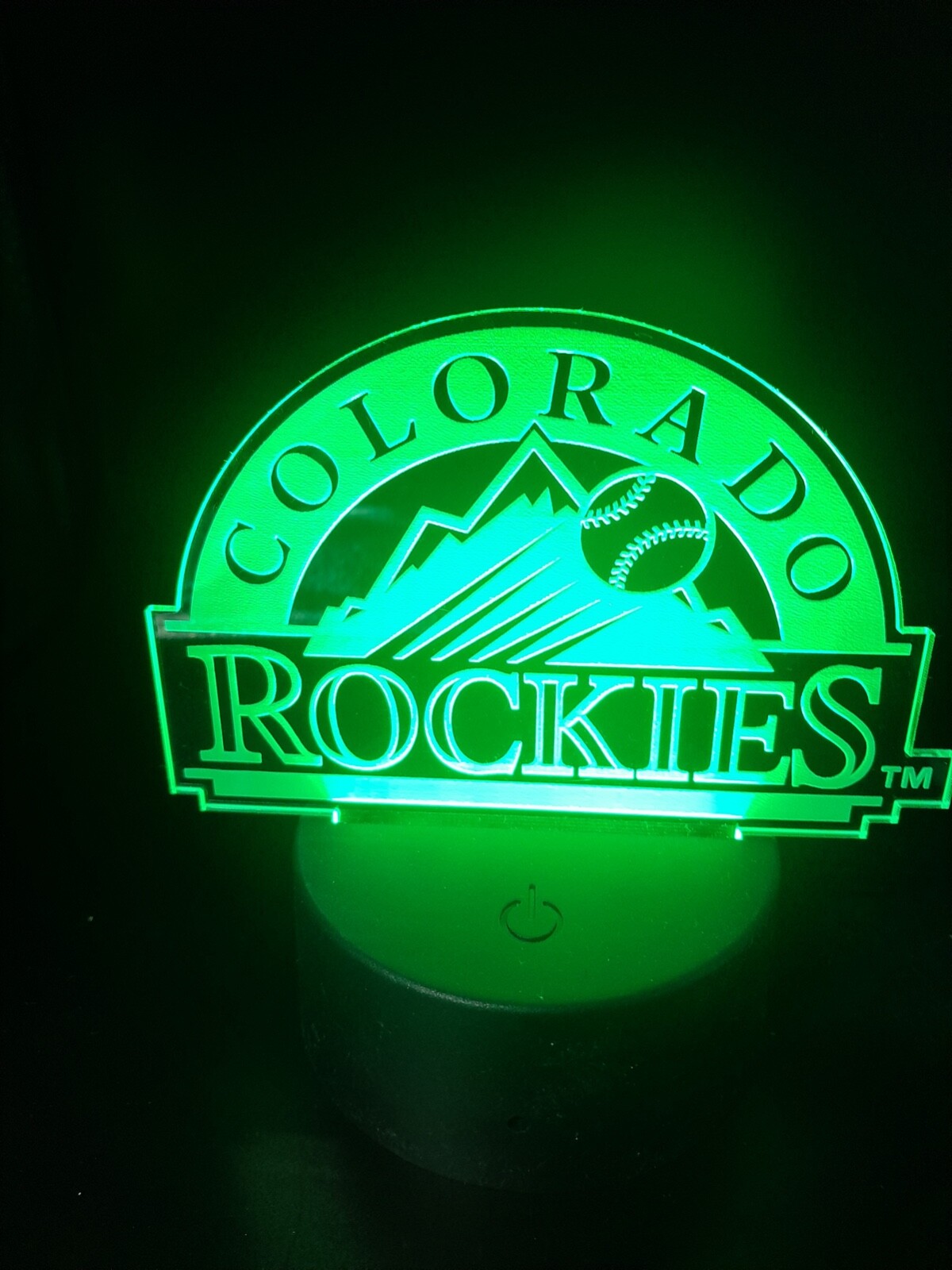 Edge Lit Tabletop Sign, Multi-Colored LED, Colorado Rockies Night Light