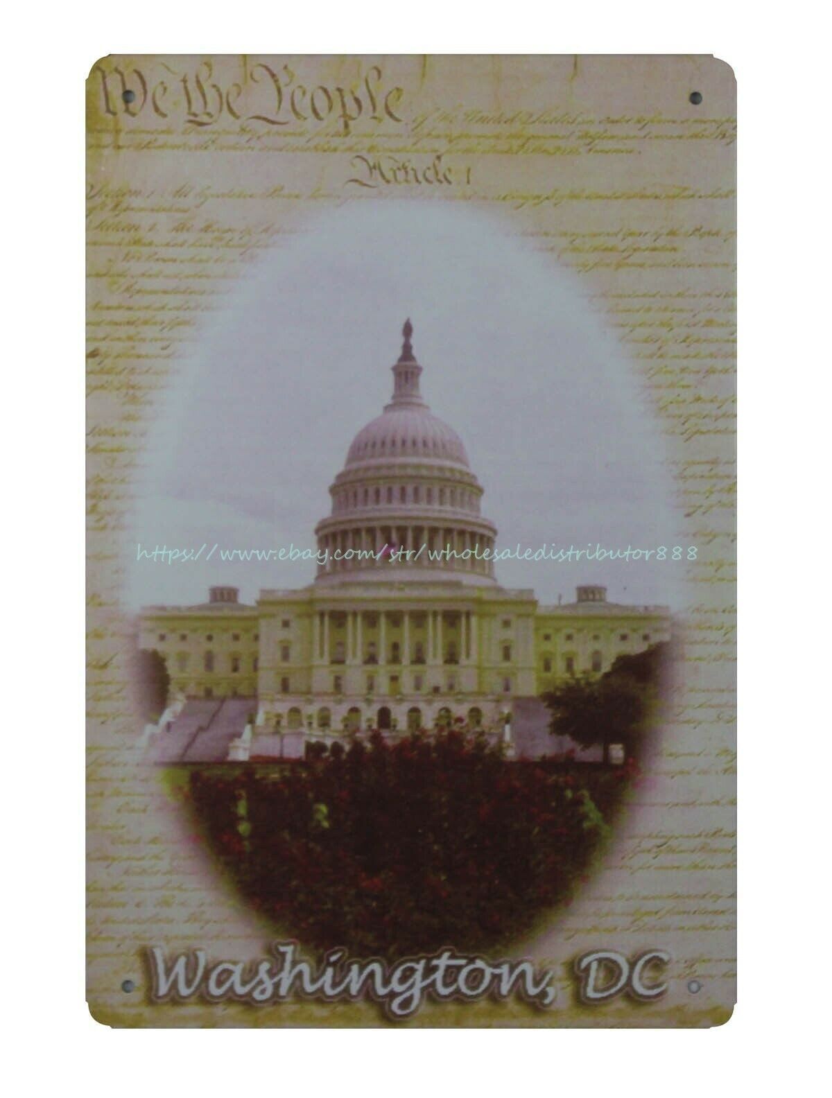 contemporary wall decor US Capital WASHINGTON DC metal tin sign