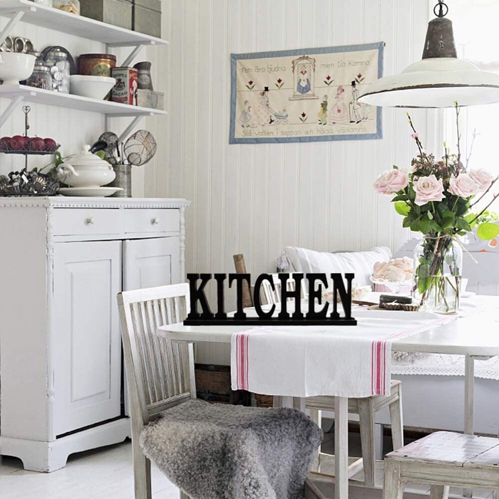 Wooden Letter Sign Decorative Freestanding Wood Sign for Home Decor Cutout Wood