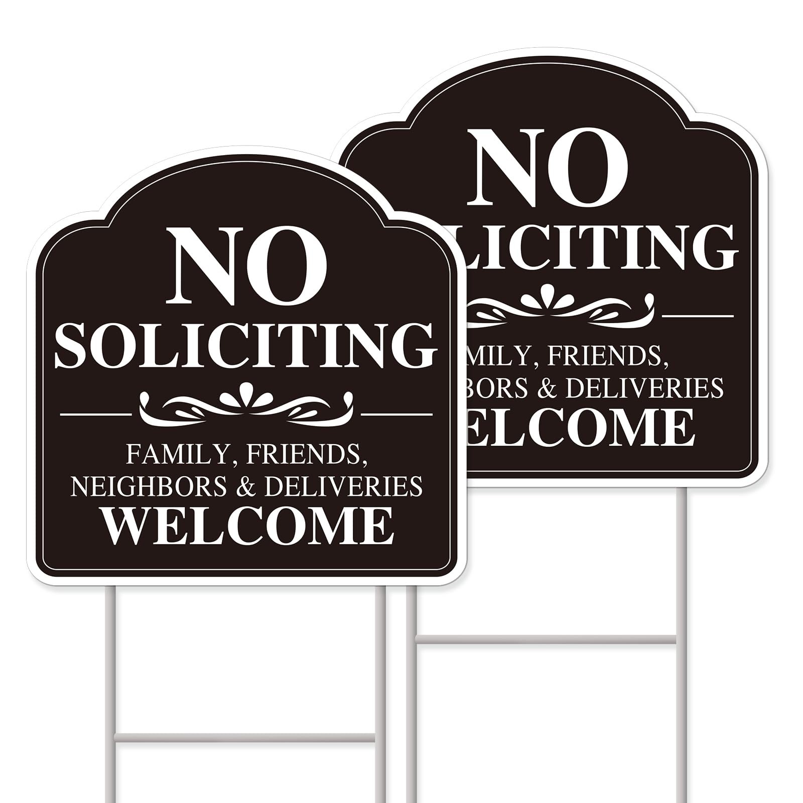 GXGGUS No Soliciting Sign for House, No Soliciting Yard Sign, 2-Pack 12×12 Do…