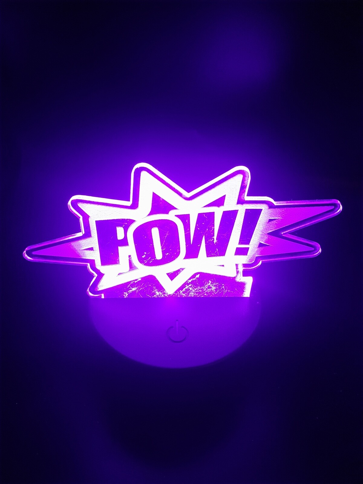 Edge Lit Tabletop Sign, Multi-Colored LED, Cool Pow Comic Action, Night Light