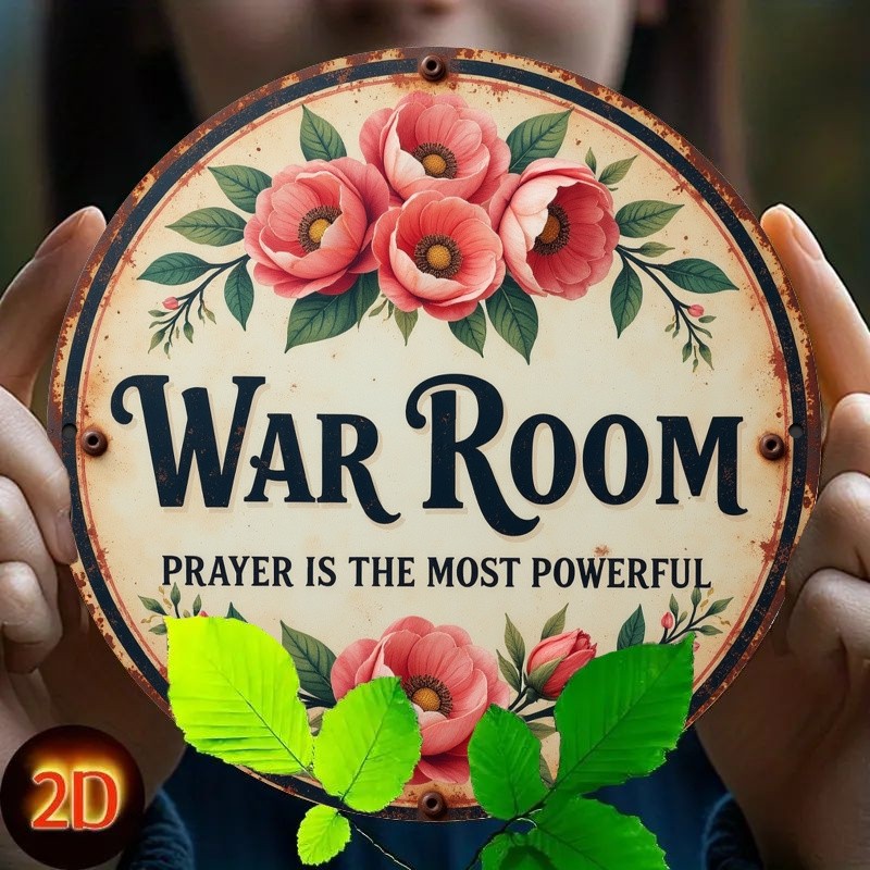 War Room Tin Metal Sign Prayer is the Most Powerful Wall Art 8×8