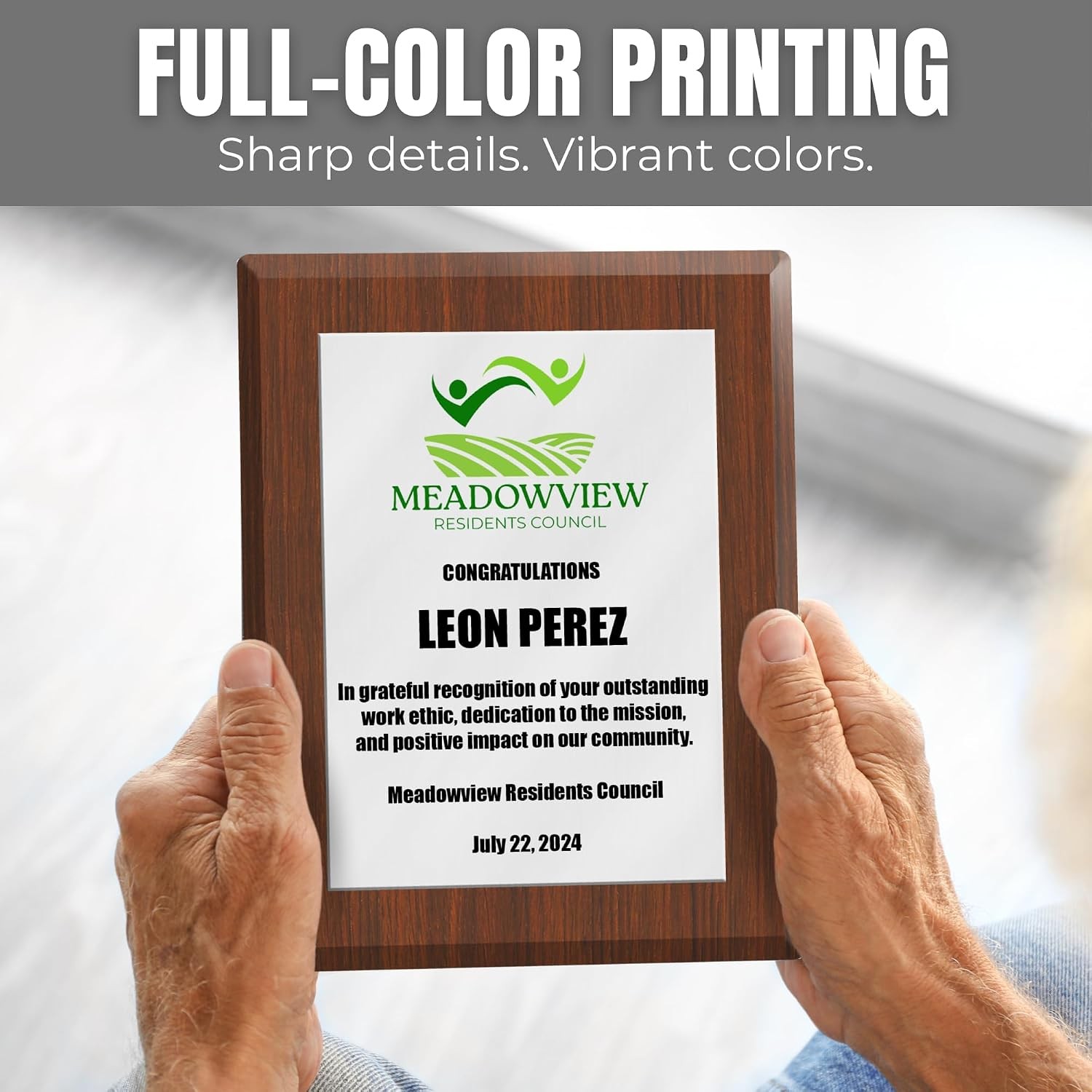 Personalized Award Plaque Full Color Printing Add Your Own Photos Logos