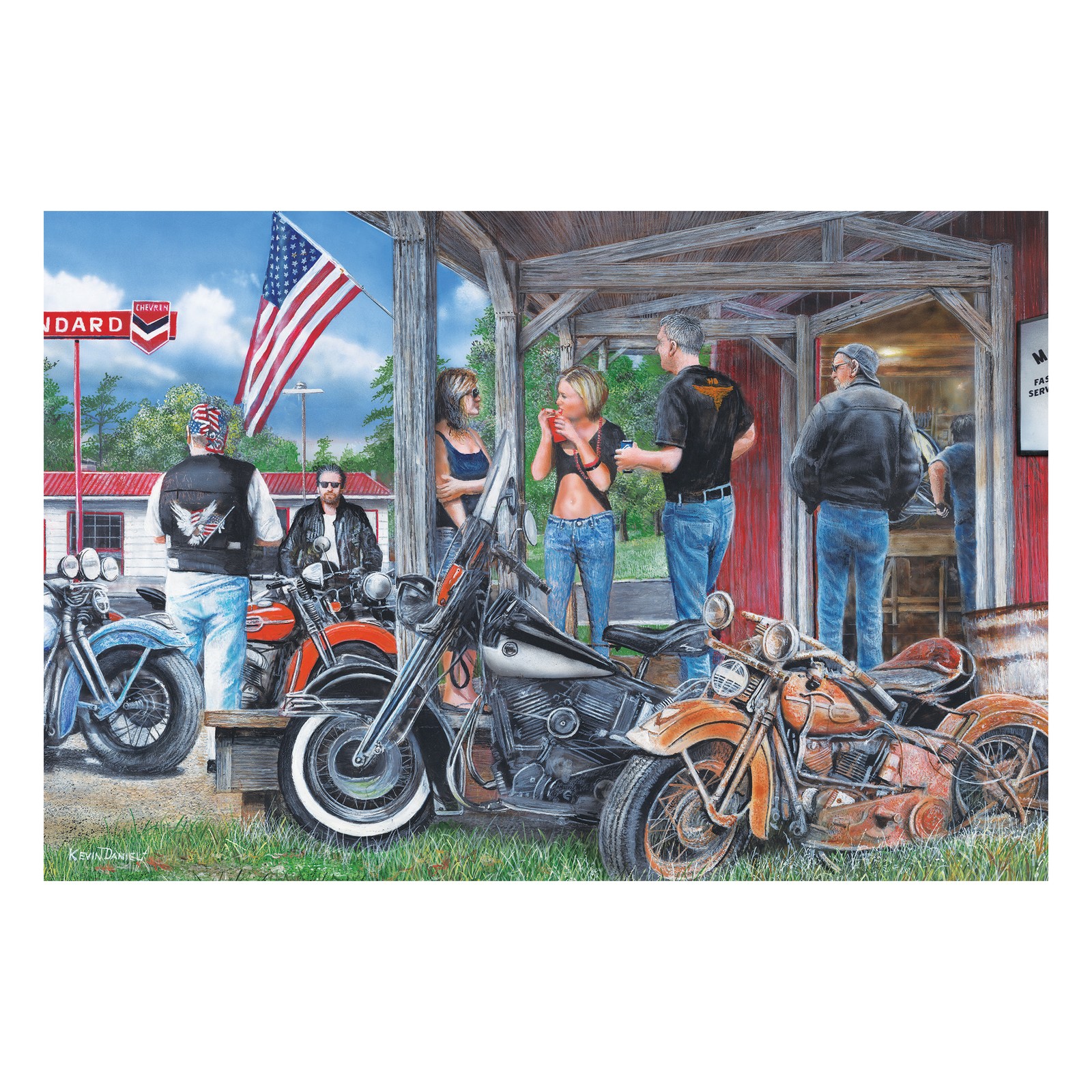 Rivers Edge Products LED Canvas Wall Art, 24″ x 16″ Fiber Optic Light Up Decor,