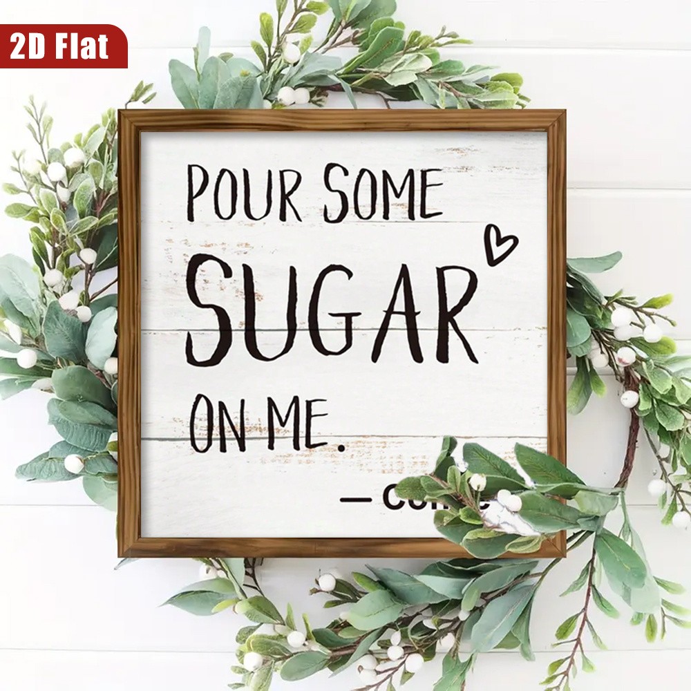 Lightweight Solid Framed Sweet Phrase Wooden Plaque Pantry Breakfast Nook Plaque