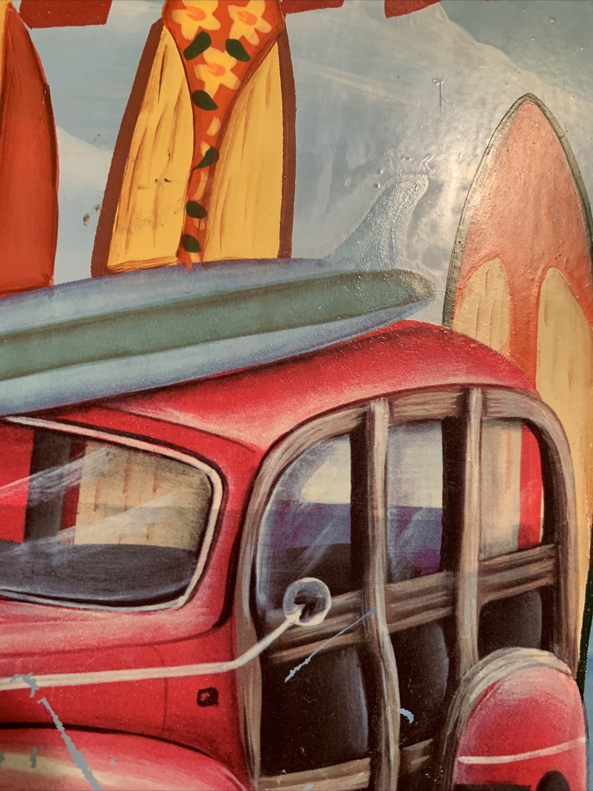 Surfin USA Painted Metal Tin Sign Home Wall Decor Dorm Anywhere Beach Surfboard
