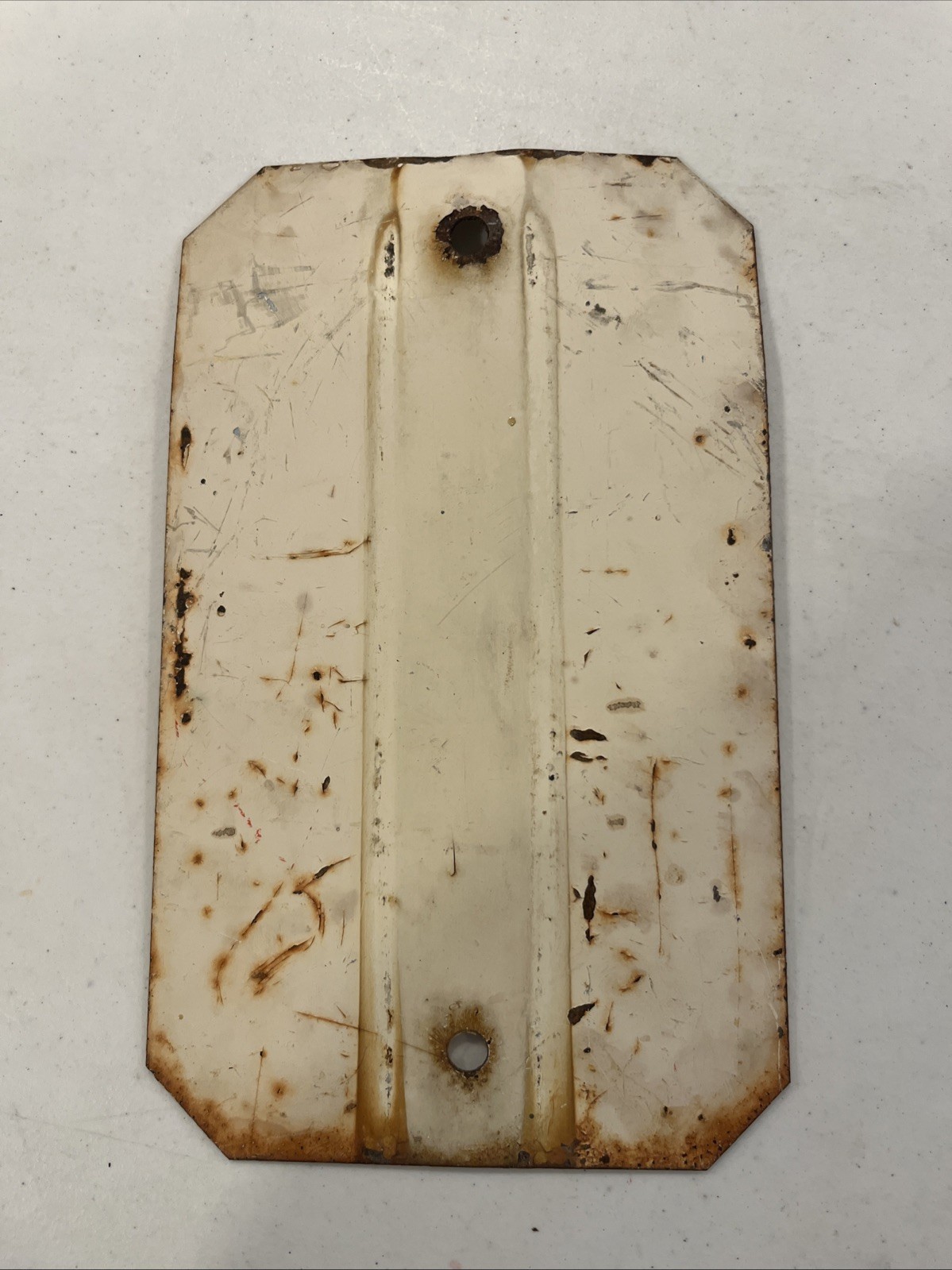 Vintage Metal Number Sign 0 / 45 Rustic Industrial Farmhouse Decor Plate