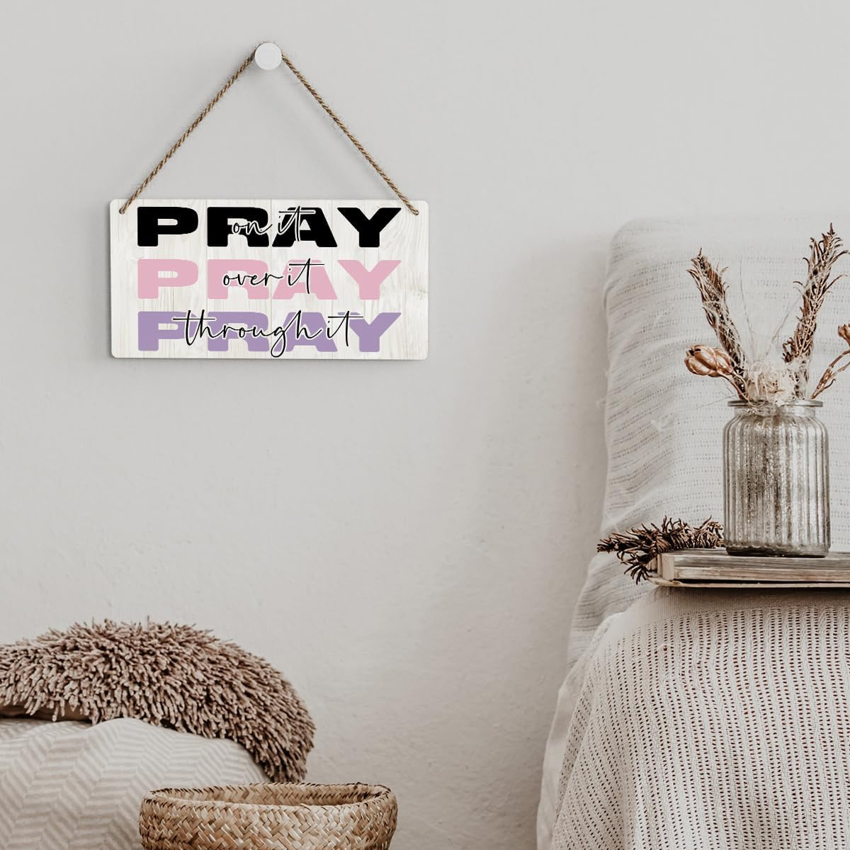 Christian Wall Art Decor Inspirational Christian Gifts for Women Pray on It