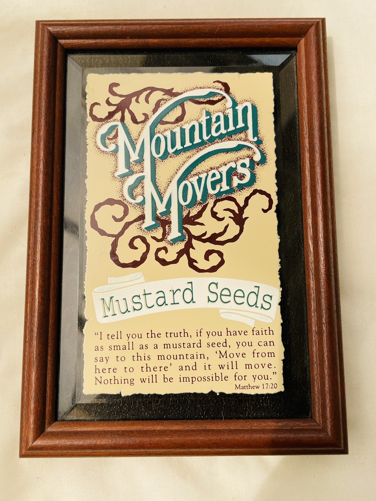 Mountain Movers : Inspirational Plaque : Mustard Seed. Matthew: 17 v 20.
