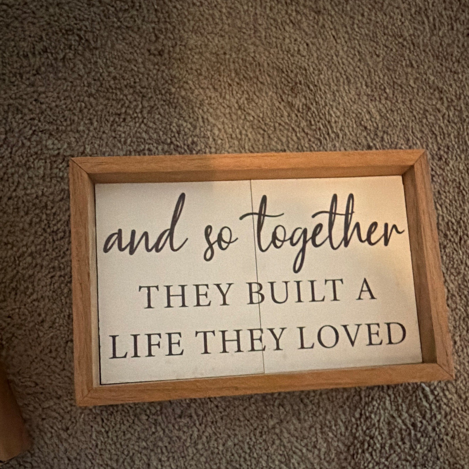 Set of 2 Farmhouse Wood Framed Quote Wall Plaques, Brown/White/Black