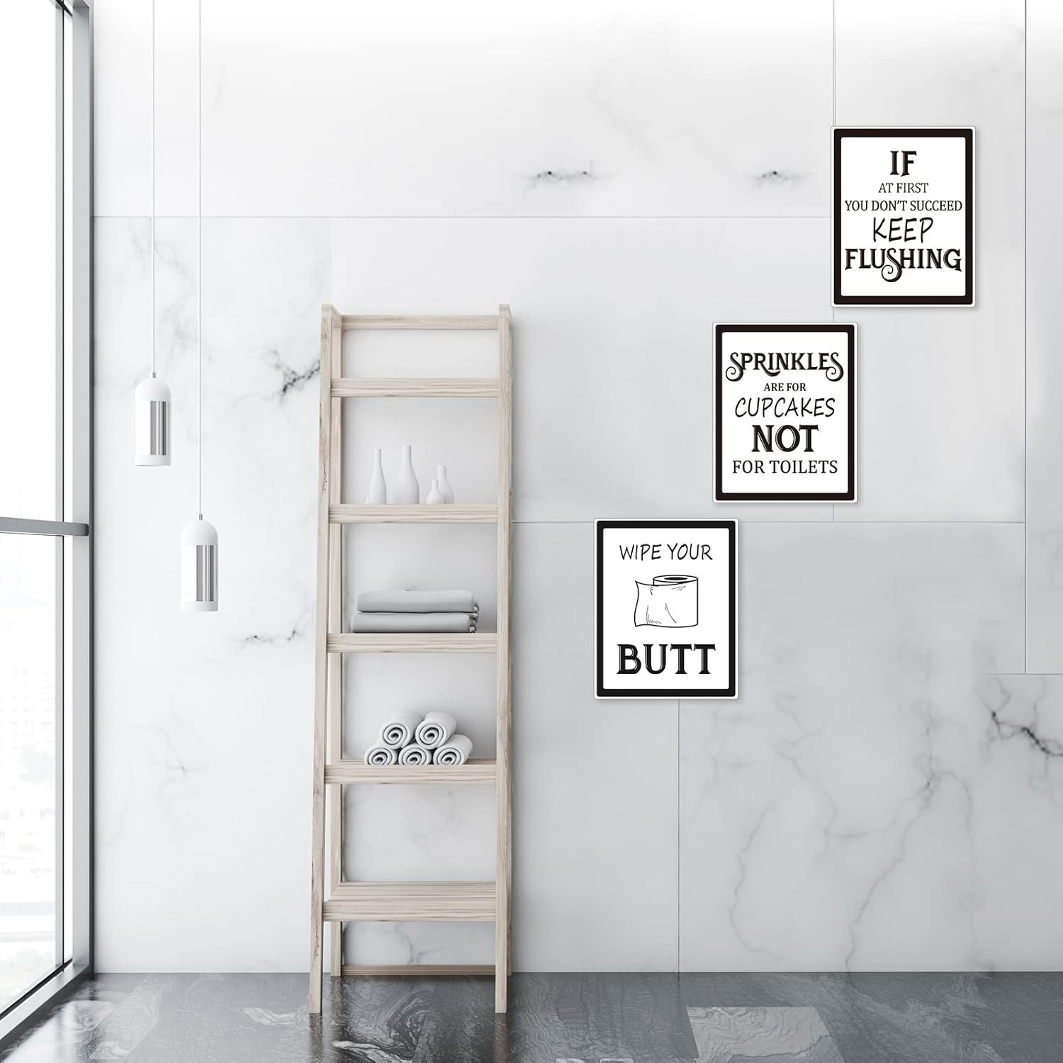 8×10 Unframed Bathroom Wall Prints – Vintage Quotes for Uplifting Spaces
