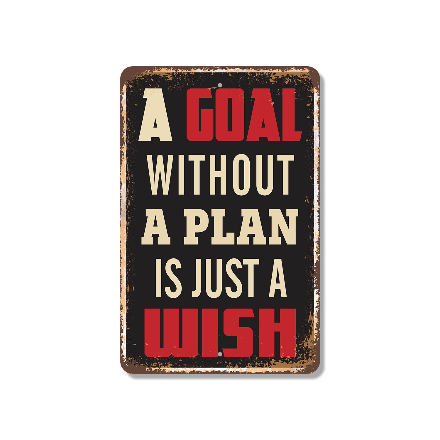 A Goal Without A Plan Is Just A Wish Vintage Style Sign Write It Map It Do It